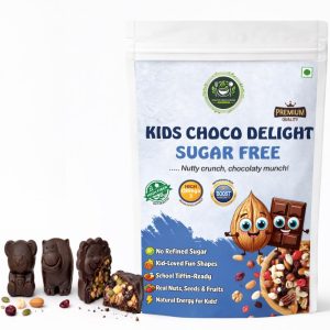 Kids Choco Delight – Sugar-Free Dry Fruit Chocolate Bites | High Fibre Omega Snack for School Tiffin | Gluten-Free Healthy Treat for Children | 100 g
